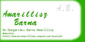 amarillisz barna business card